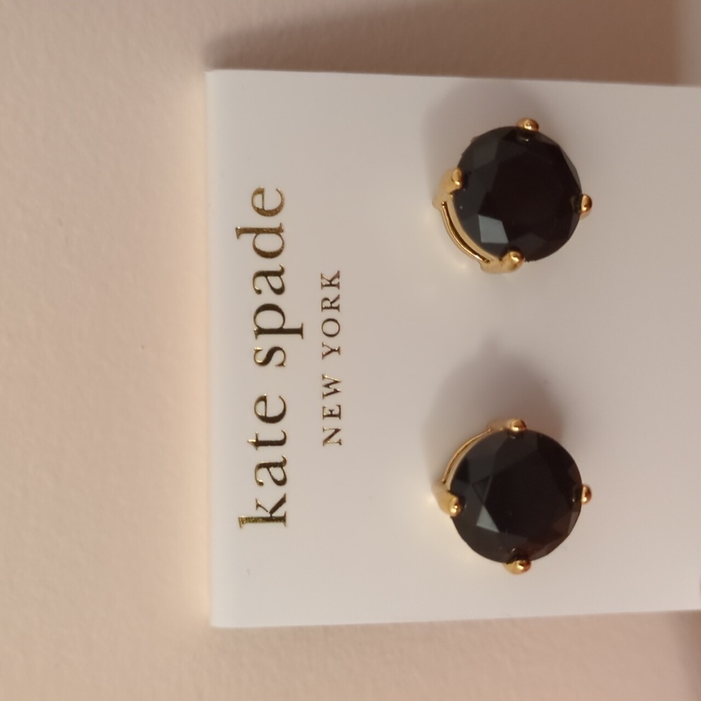 Kate Spade Black Gumdrop Earrings, New